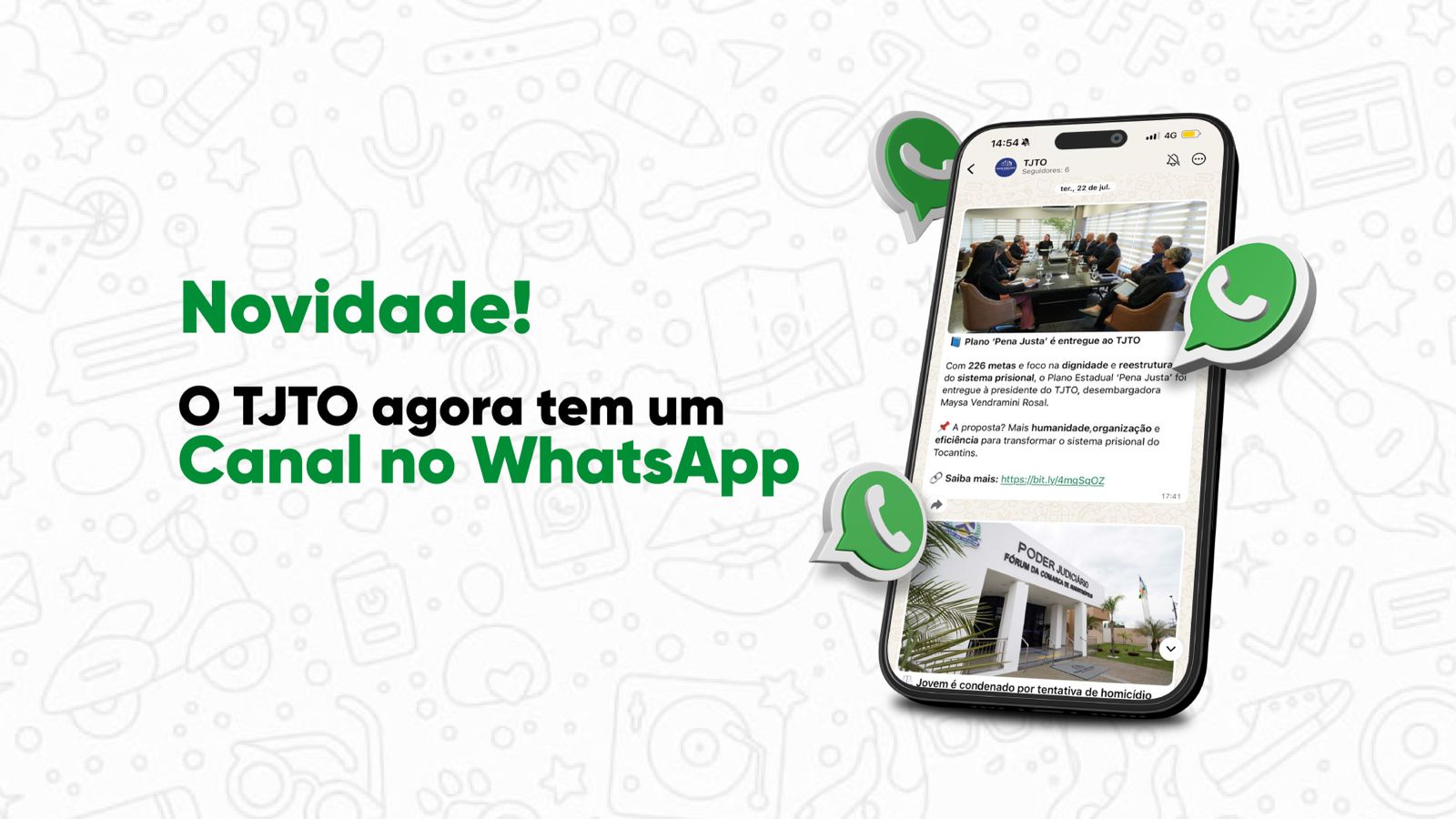 Tribunal de Justi&ccedil;a do Tocantins lan&ccedil;a canal oficial no WhatsApp