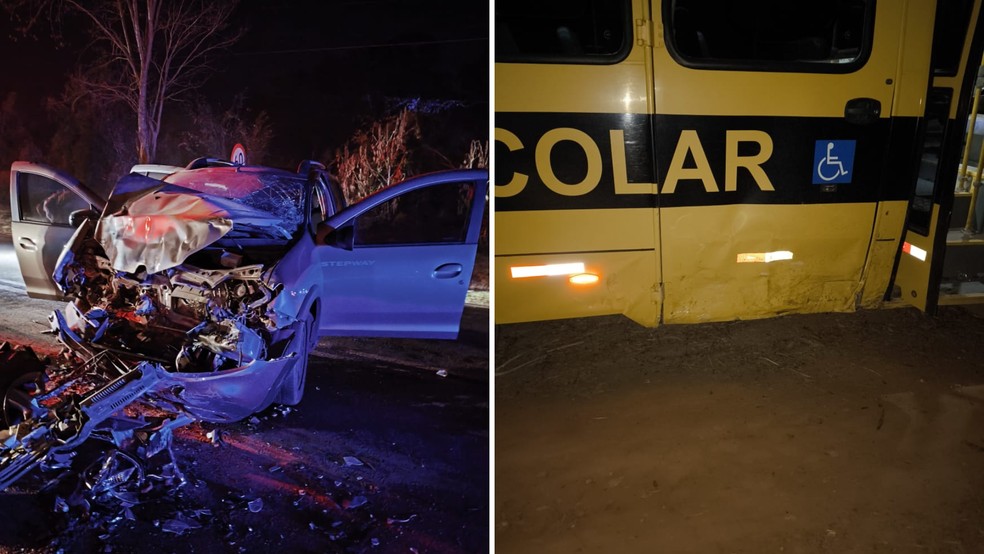 Colis&atilde;o entre &ocirc;nibus escolar e viatura da Pol&iacute;cia Civil deixa dois policiais feridos em Catanduva (SP)