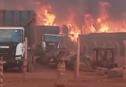 Inc&ecirc;ndio de grandes propor&ccedil;&otilde;es atinge usina BP Bunge em Pedro Afonso TO