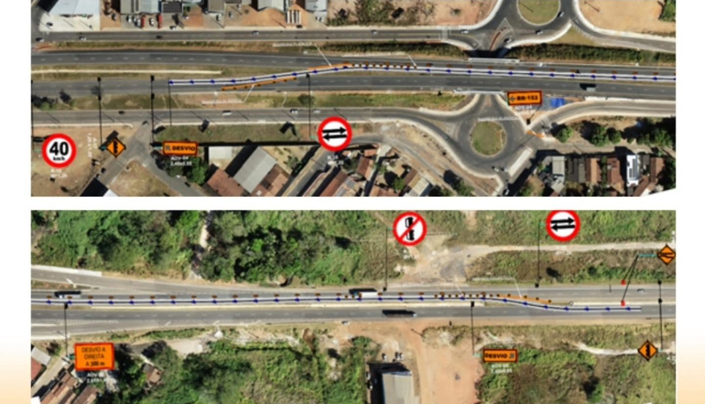 Ecovias Araguaia implanta desvio de tr&aacute;fego na BR-153/TO em Gurupi para obras de adequa&ccedil;&atilde;o