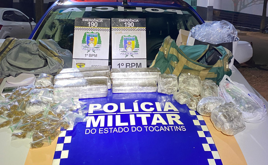 Pol&iacute;cia Militar prende casal com mais de 10 kg de entorpecentes durante opera&ccedil;&atilde;o em Palmas TO