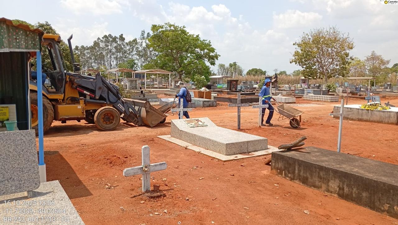 Prefeitura de Gurupi intensifica preparativos nos cemit&eacute;rios S&atilde;o Jos&eacute; e Santo Ant&ocirc;nio para o Dia de Finados