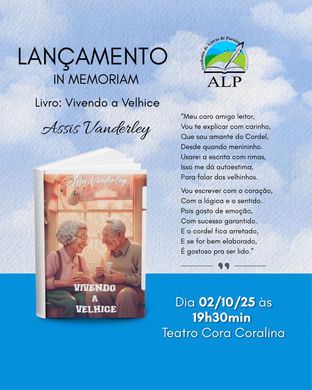 Lan&ccedil;amento In Memoriam do livro &ldquo;Vivendo a Velhice&rdquo; acontece hoje em Para&iacute;so do Tocantins