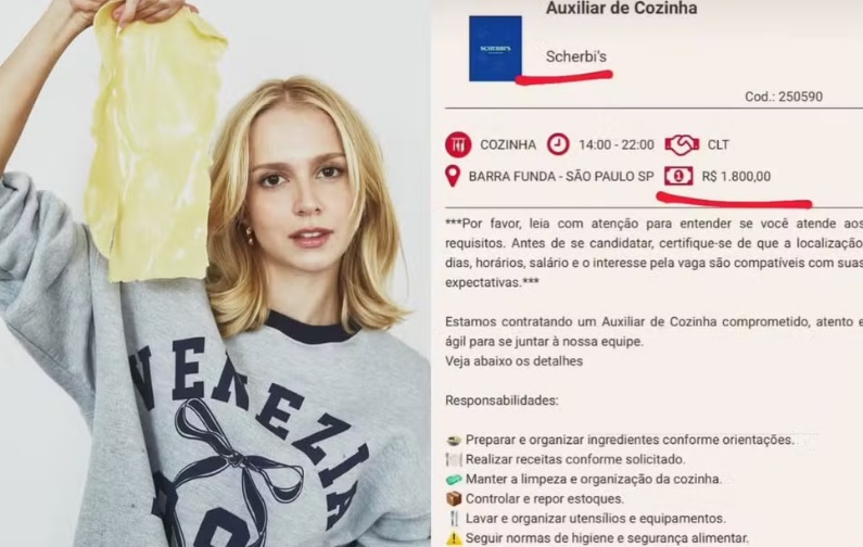 &lsquo;Baixo&rsquo; ou &lsquo;justo&rsquo;? Campe&atilde; do MasterChef &eacute; criticada ap&oacute;s divulga&ccedil;&atilde;o de vaga com sal&aacute;rio pol&ecirc;mico