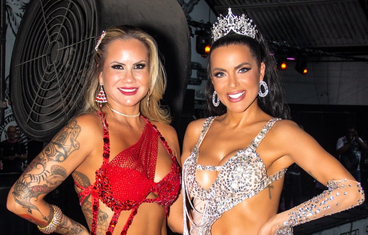 Carla Prata e Isis Camargo brilham no ensaio turbinado da Gavi&otilde;es da Fiel