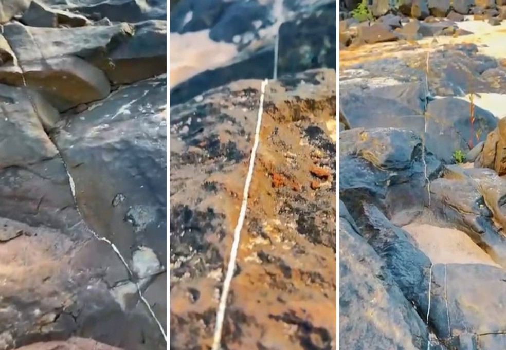 Linhas misteriosas em rochas &agrave;s margens do rio Tocantins despertam curiosidade de moradores