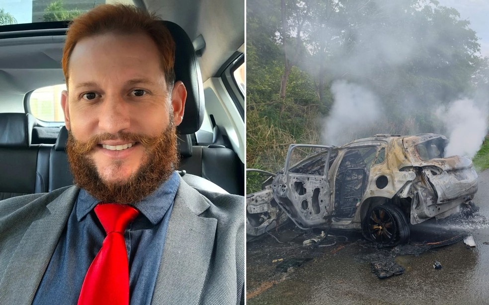 Advogado morre ap&oacute;s carro bater em &aacute;rvore e pegar fogo na BR-050 em Goi&aacute;s