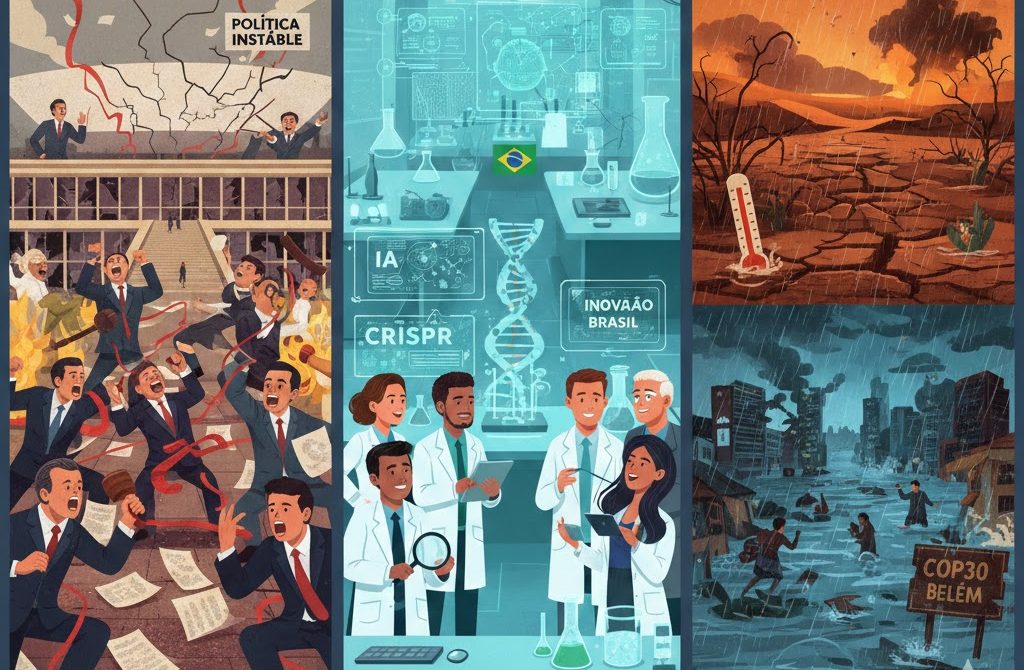 2025 no Brasil: ano de turbul&ecirc;ncias pol&iacute;ticas, avan&ccedil;os cient&iacute;ficos e desafios clim&aacute;ticos
