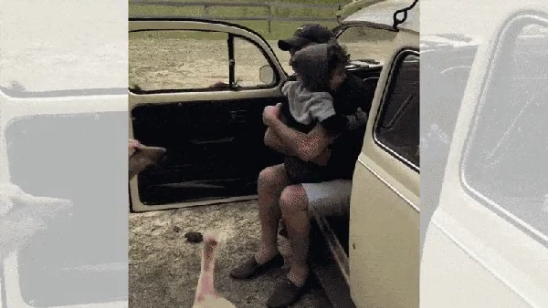 Aposentado faz viagem de 600 km em Fusca para morar com neto em Tramanda&iacute; RS