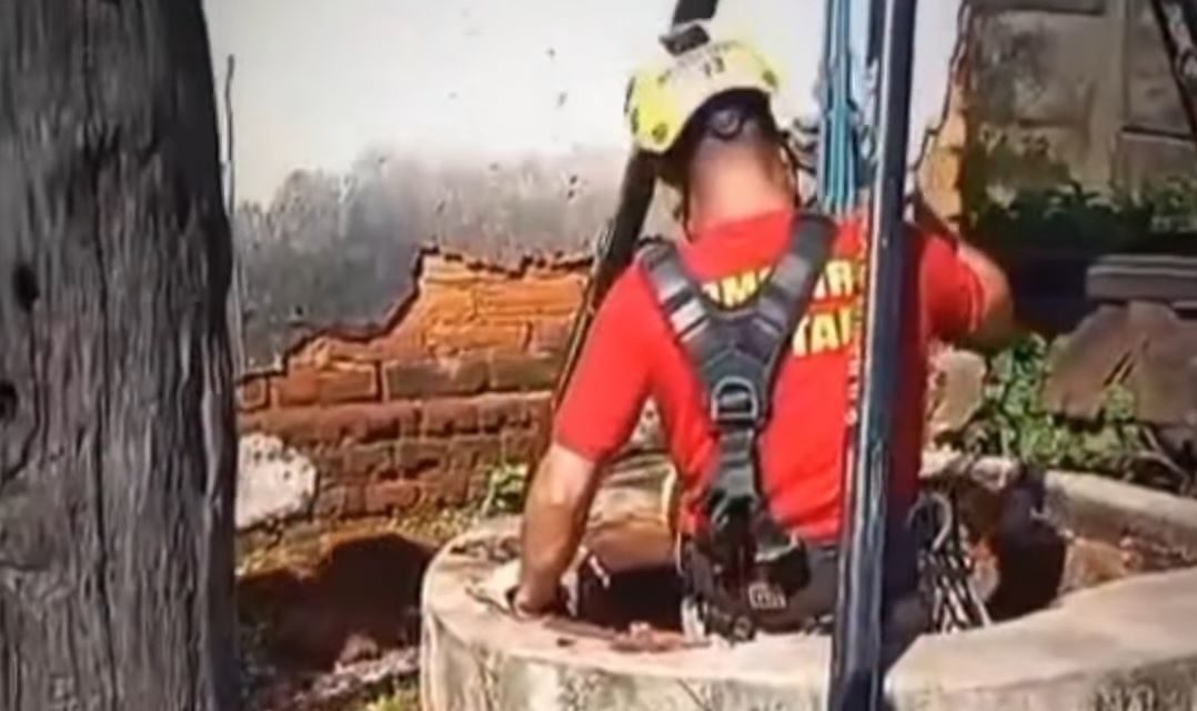 Bombeiros de Ipor&aacute; GO, resgatam idoso que caiu em cisterna de 22 metros em Amorin&oacute;polis GO