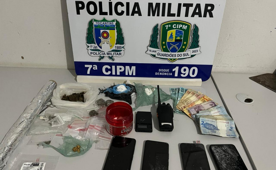 Pol&iacute;cia Militar prende homem por tr&aacute;fico de drogas e apreende entorpecentes em Aragua&ccedil;u TO