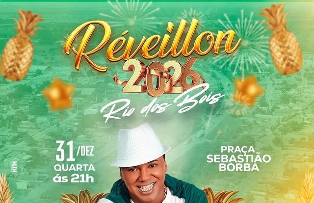 Rio dos Bois prepara R&eacute;veillon 2026 com shows musicais e queima de fogos na Pra&ccedil;a Sebasti&atilde;o Borba