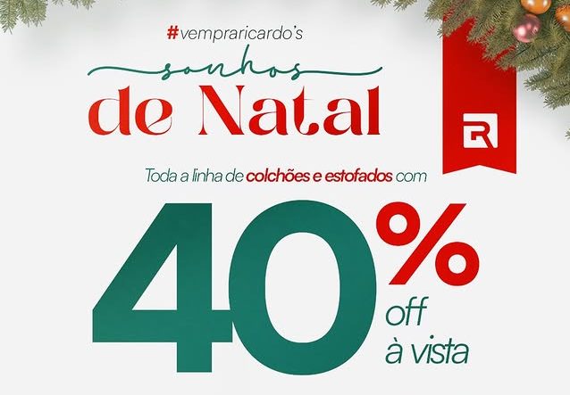 Sonhos de Natal: Lojas Ricardo&rsquo;s anuncia descontos especiais em colch&otilde;es e estofados para transformar o fim de ano