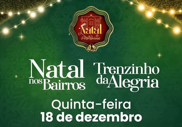 Trenzinho da Alegria leva programa&ccedil;&atilde;o natalina aos bairros de Porto Nacional