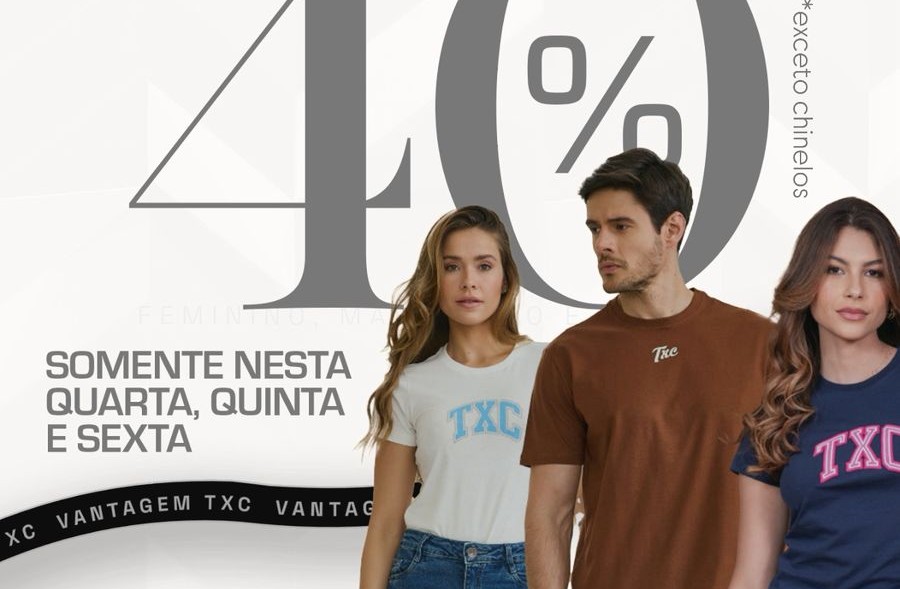 TXC lan&ccedil;a ofertas de fim de ano com 40% de desconto em toda a loja em Para&iacute;so do Tocantins