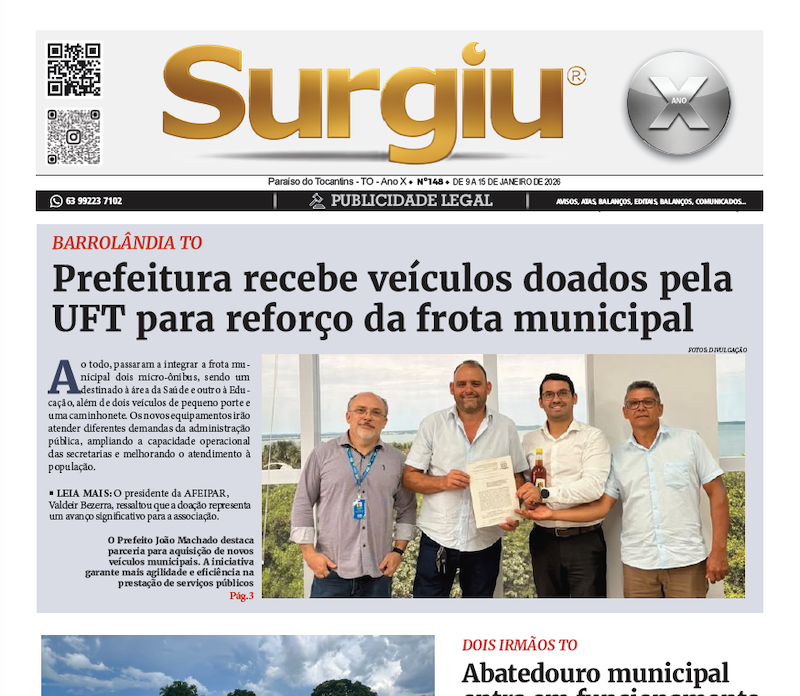 Surgiu n&ordm; 148 – 15/01/2026 – Ano X