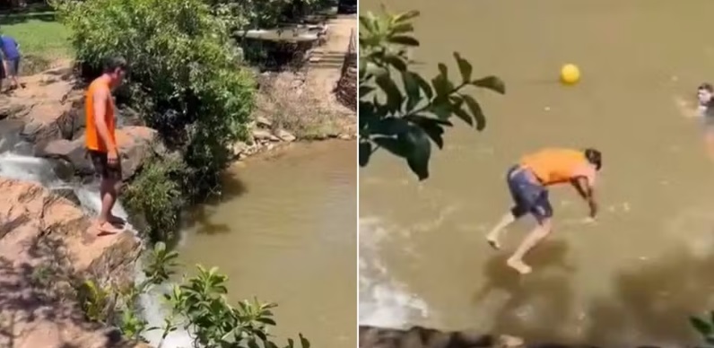 Salto em cachoeira termina em trag&eacute;dia e jovem colombiano morre afogado