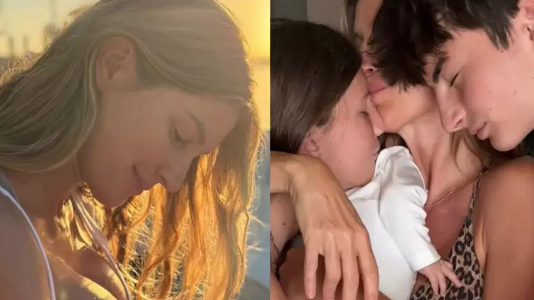 Gisele B&uuml;ndchen celebra o 1&ordm; anivers&aacute;rio do filho ca&ccedil;ula River e compartilha fotos raras