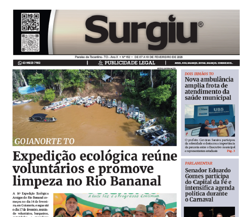 Surgiu n&ordm; 152 &ndash; 19/02/2026 &ndash; Ano X