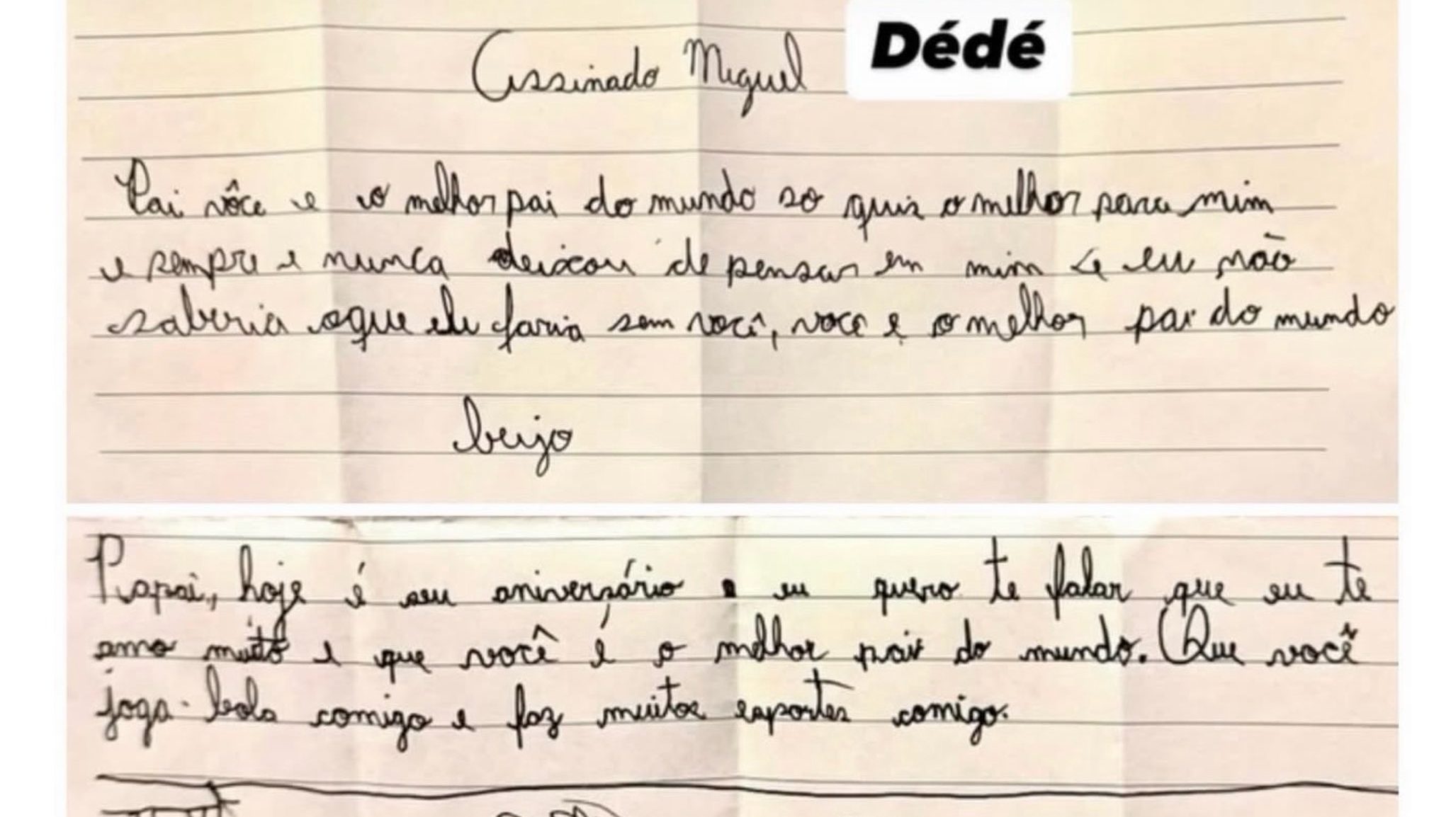 &ldquo;Melhor pai do mundo&rdquo;: cartas dos filhos foram exibidas por secret&aacute;rio antes da trag&eacute;dia