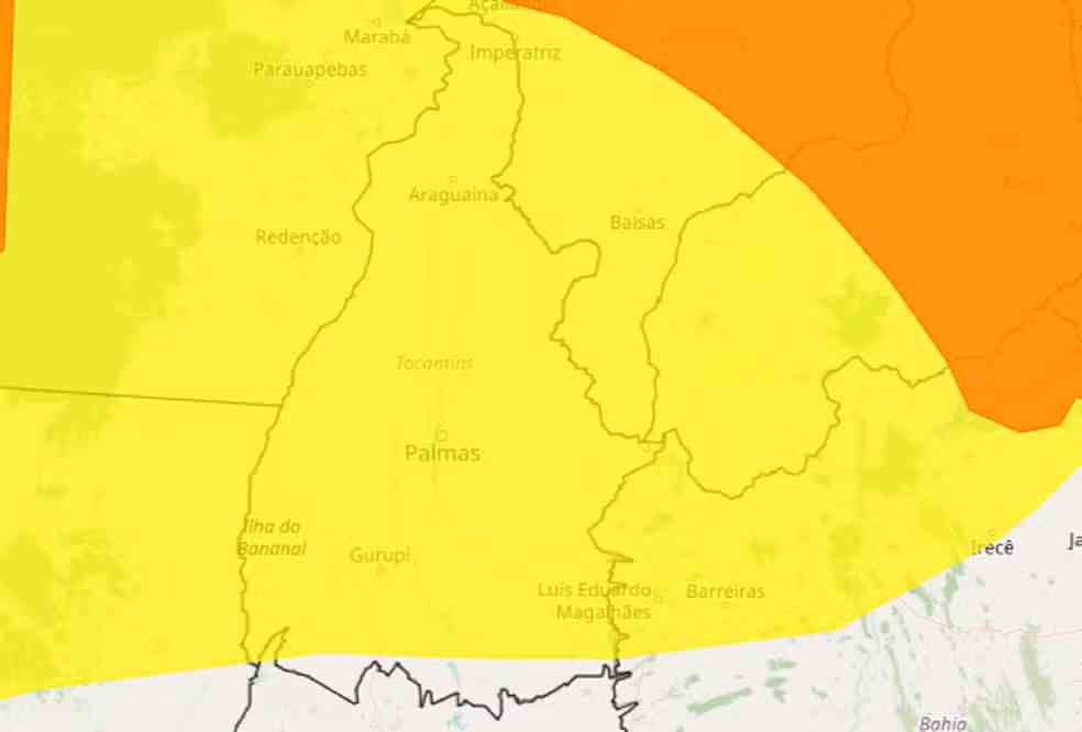 Inmet emite alerta amarelo por chuvas intensas em quase todo o Tocantins