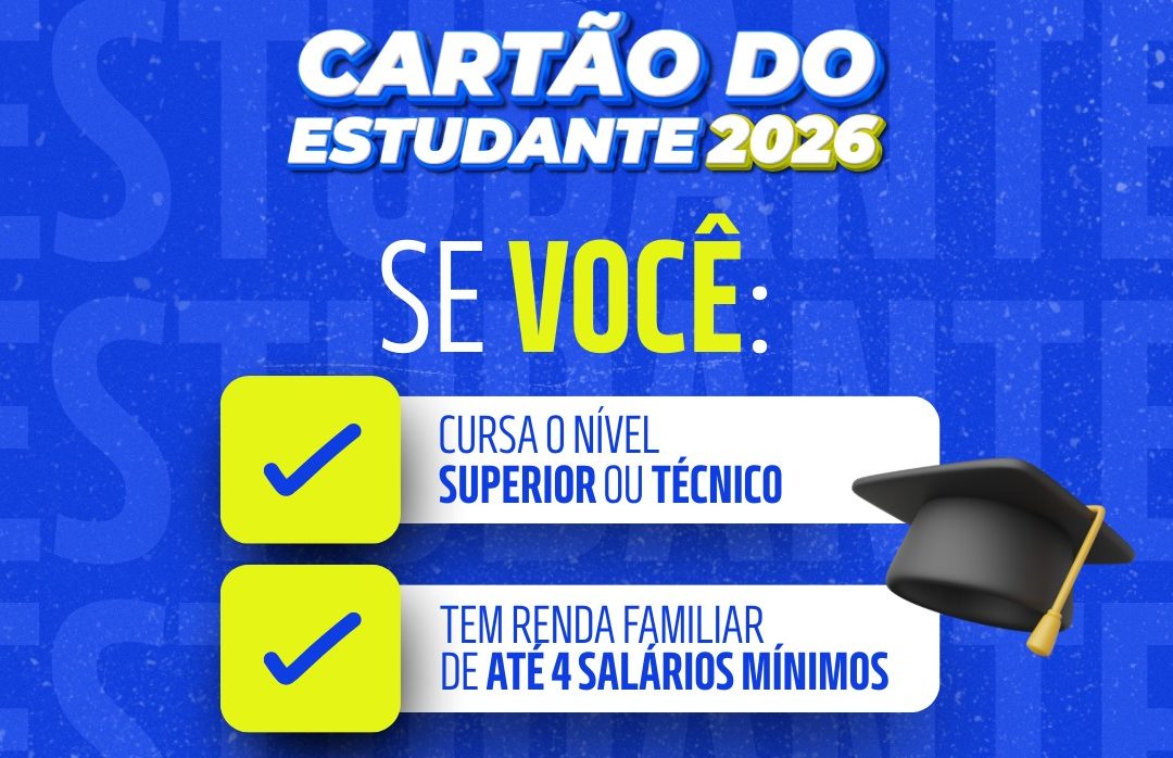 Prefeitura de Palmas abre 600 vagas para o Cart&atilde;o do Estudante 2026