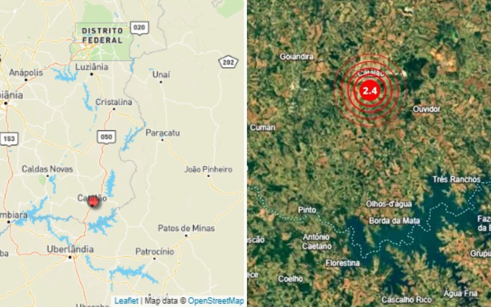 Tremor de terra de magnitude 2,4 &eacute; registrado em Goi&aacute;s
