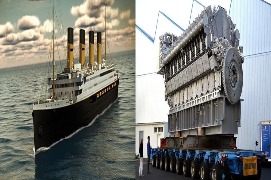 Maior motor a diesel do mundo impressiona com 28 metros e 109 mil cavalos, sete vezes mais potente que o Titanic