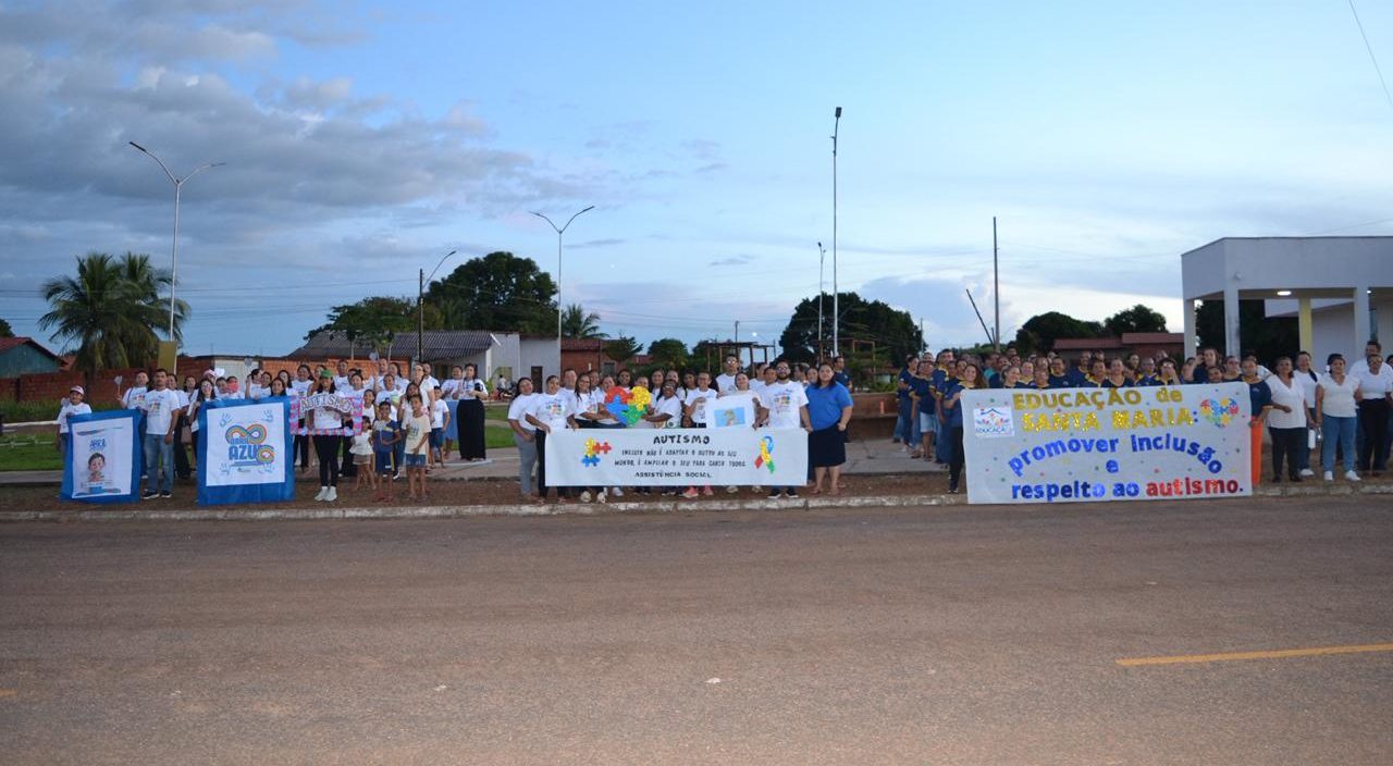 Santa Maria do Tocantins promove caminhada de conscientiza&ccedil;&atilde;o sobre o autismo durante o Abril Azul