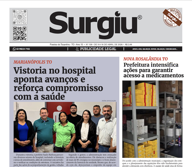 Surgiu n&ordm; 159 – 16/04/2026