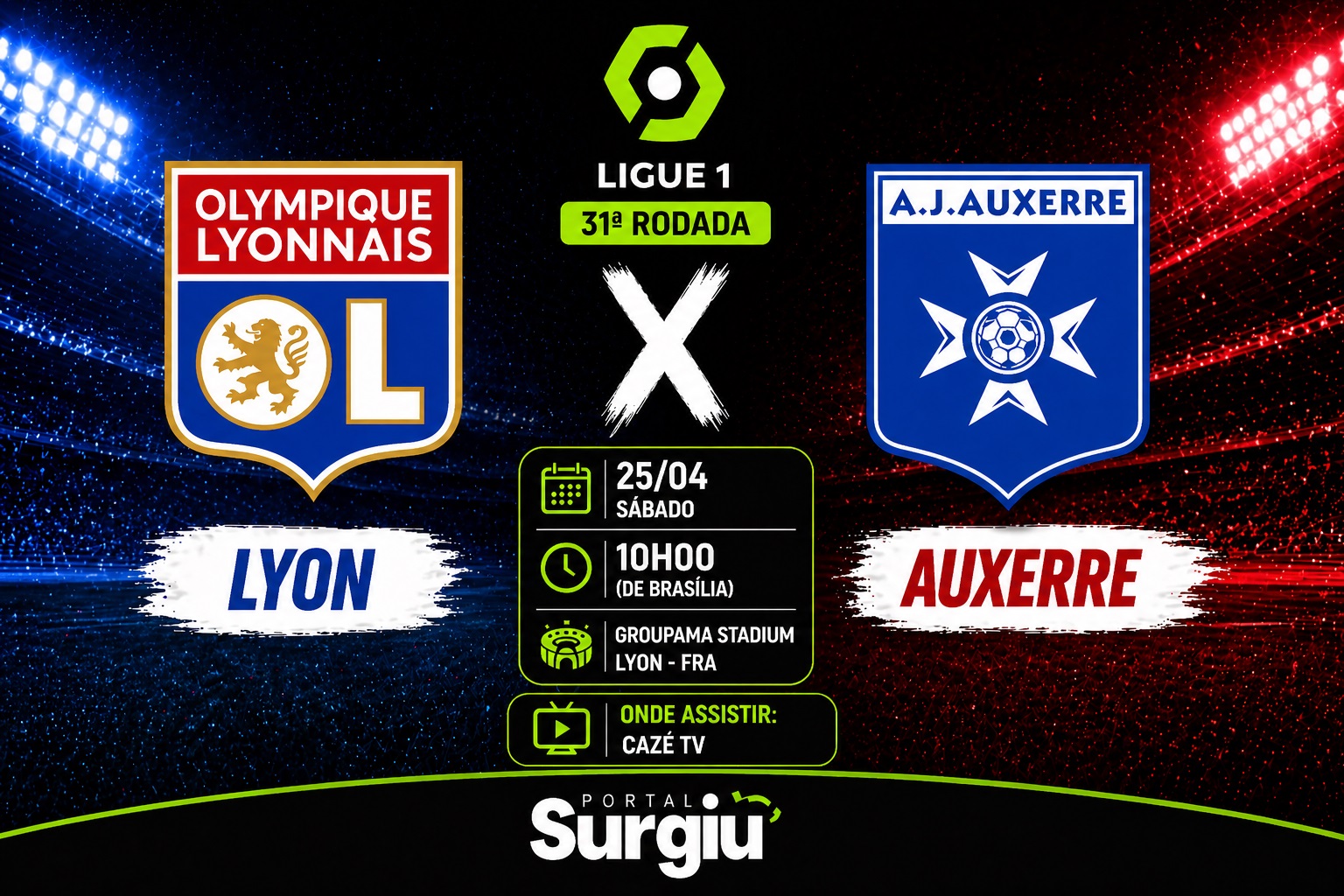 Lyon x Auxerre: onde assistir, hor&aacute;rio e escala&ccedil;&otilde;es pela Ligue 1