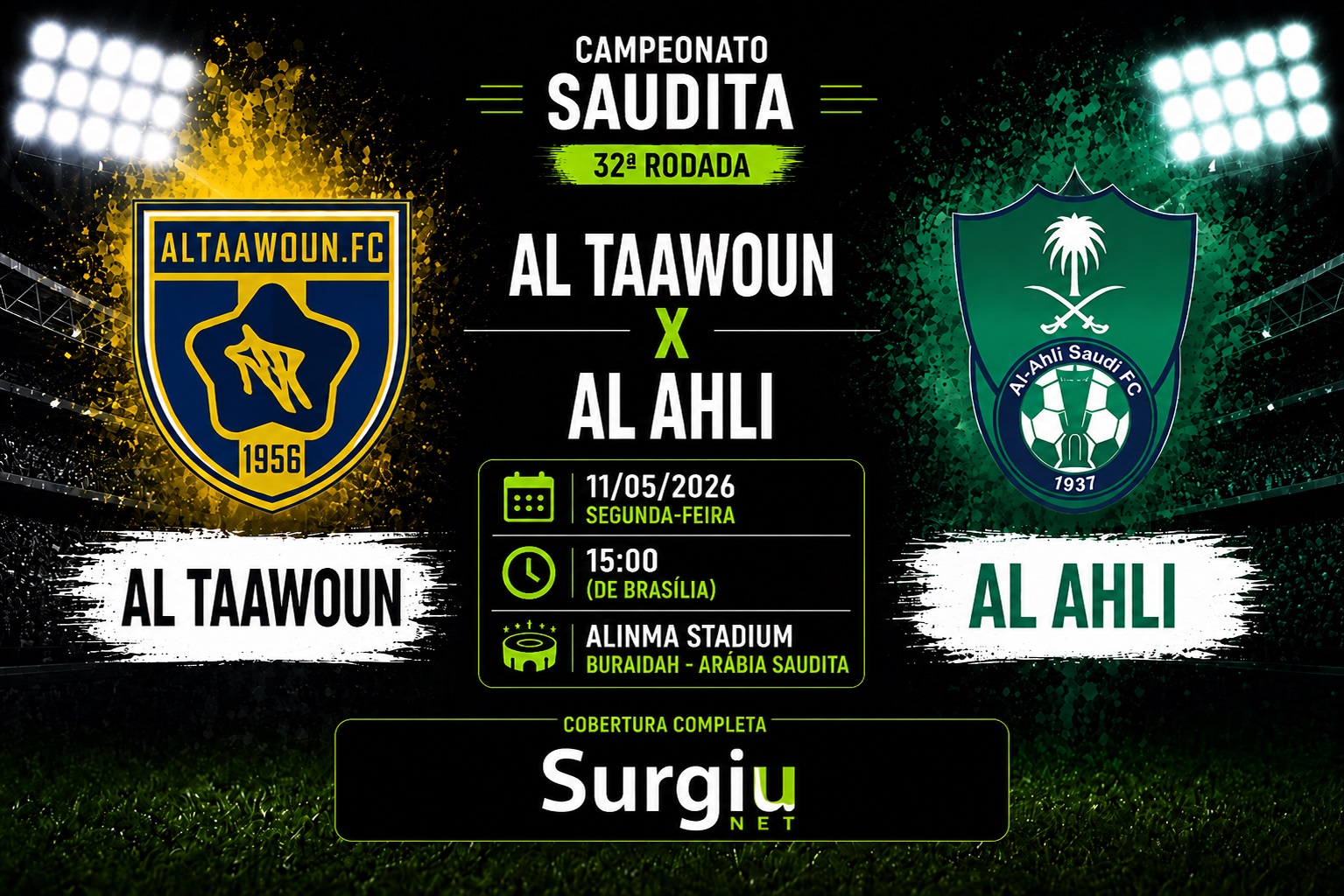 Al Taawoun x Al Ahli: onde assistir, hor&aacute;rio e escala&ccedil;&otilde;es pelo Campeonato Saudita
