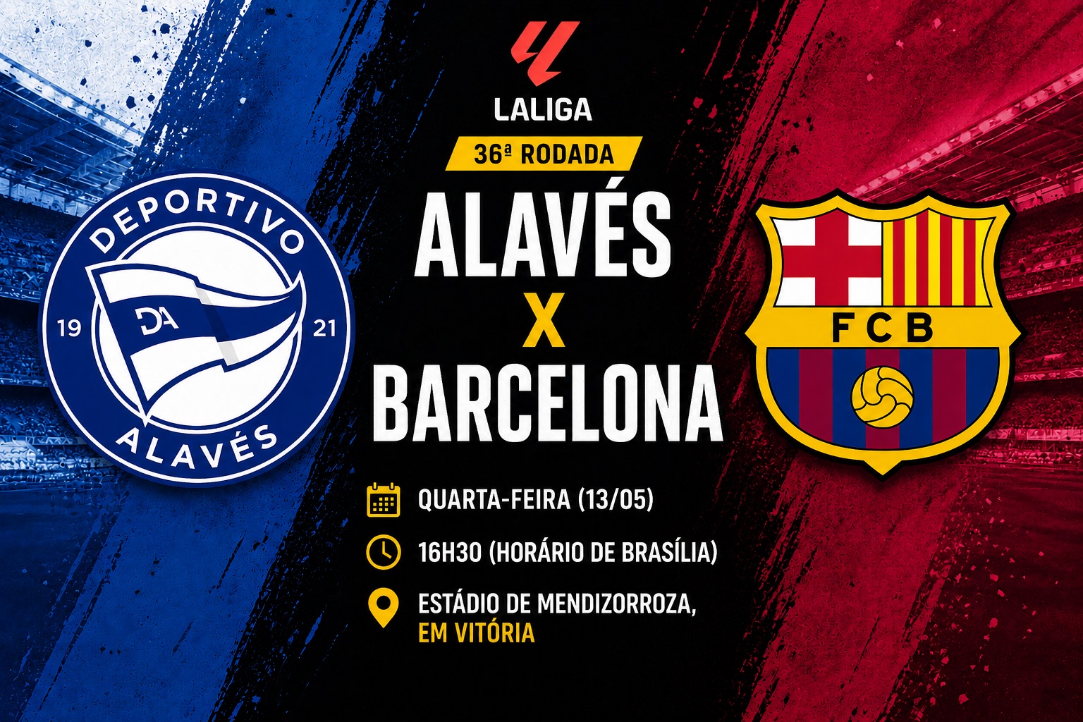 Alav&eacute;s x Barcelona: onde assistir, hor&aacute;rio e escala&ccedil;&otilde;es pela La Liga