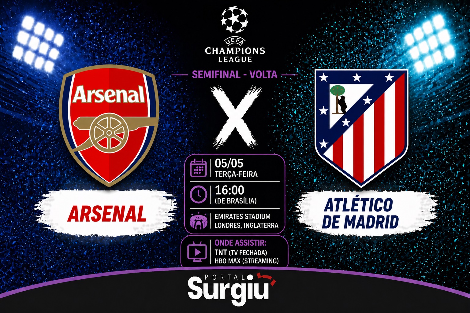 Arsenal x Atl&eacute;tico de Madrid: onde assistir, hor&aacute;rio e escala&ccedil;&otilde;es pela Champions League
