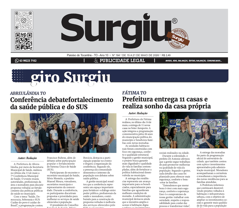 Surgiu n&ordm; 164 &ndash; 21/05/2026