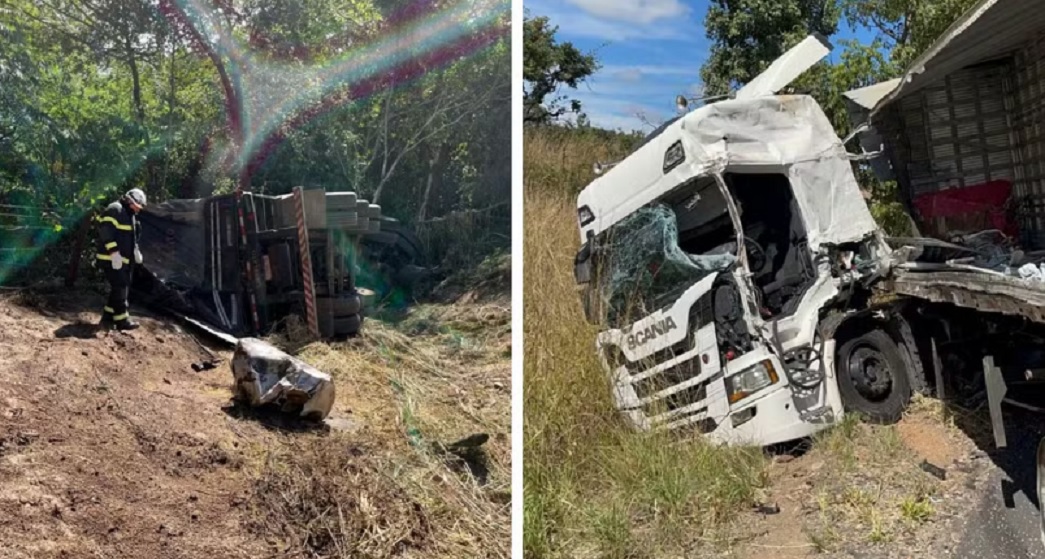 Motorista morre ap&oacute;s ser arremessado de carreta em acidente na BR-020