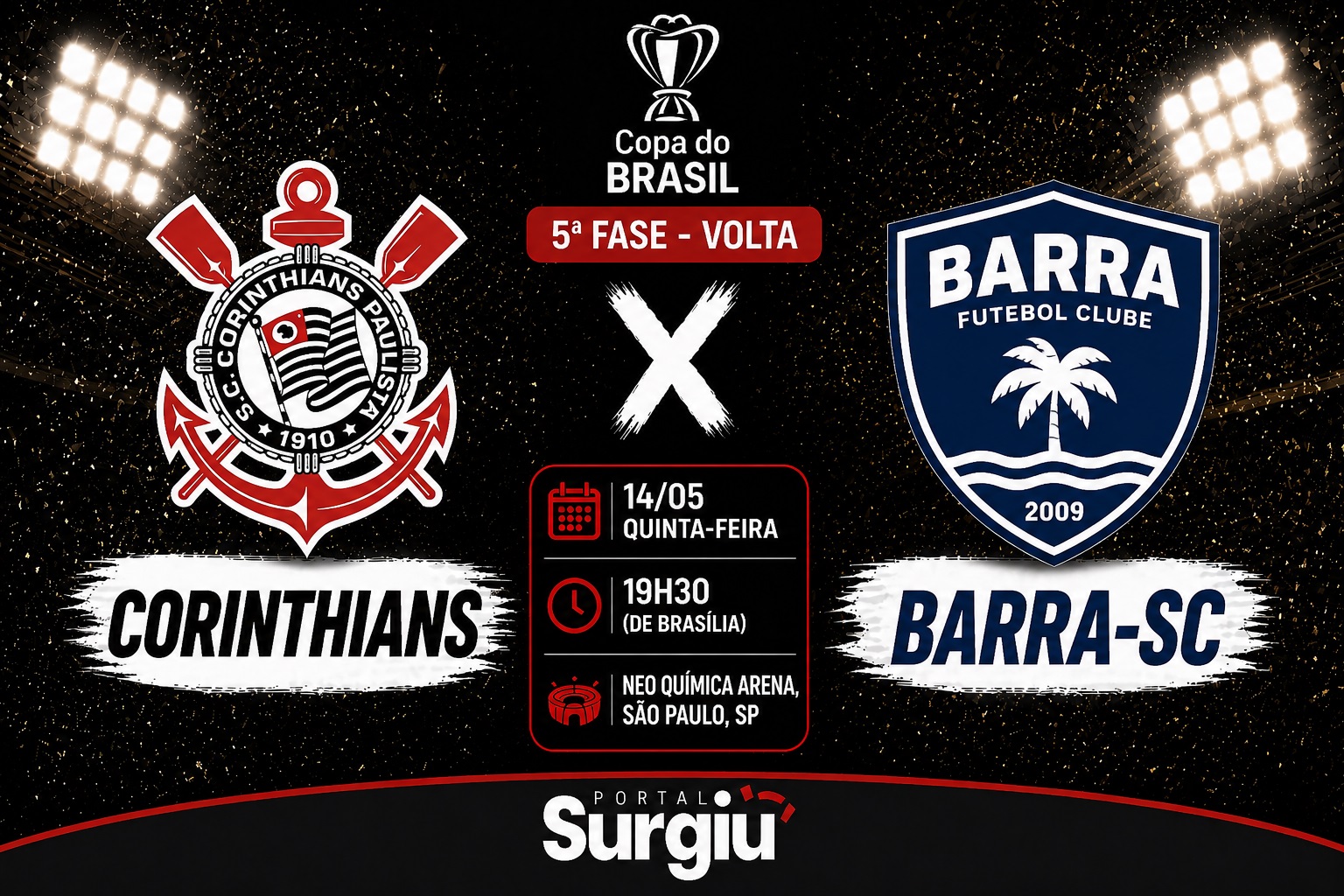 Corinthians x Barra-SC: onde assistir, hor&aacute;rio e escala&ccedil;&otilde;es pela Copa do Brasil