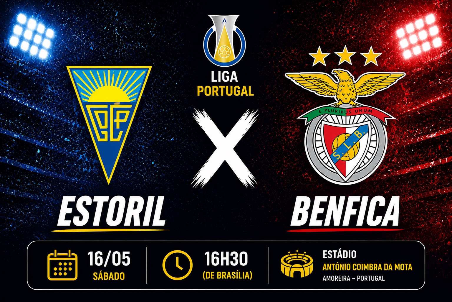 Estoril x Benfica: onde assistir, hor&aacute;rio e escala&ccedil;&otilde;es pelo Campeonato Portugu&ecirc;s