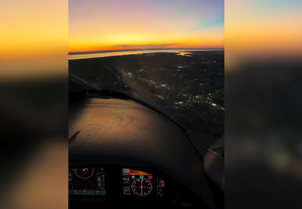 Vista a&eacute;rea de Palmas (TO) durante p&ocirc;r do sol impressiona piloto de Bell Marques