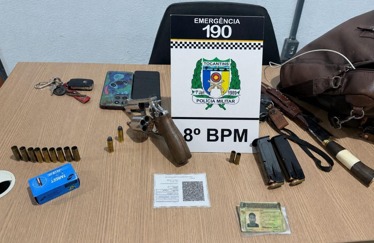 Pol&iacute;cia Militar apreende arma e muni&ccedil;&otilde;es ap&oacute;s disparos em frente a empresa em Para&iacute;so do Tocantins