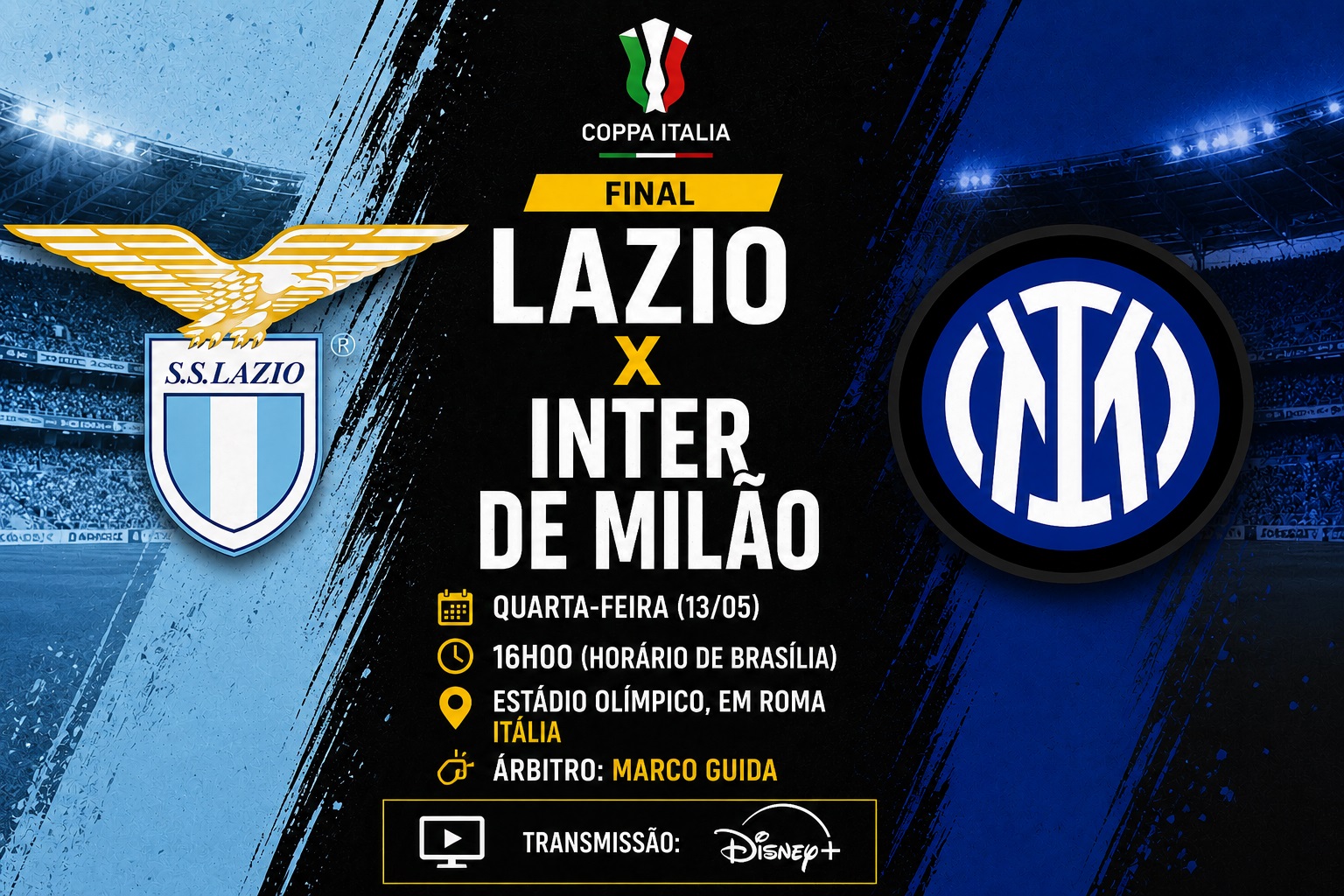 Lazio x Inter de Mil&atilde;o: onde assistir, hor&aacute;rio e escala&ccedil;&otilde;es da final da Copa da It&aacute;lia