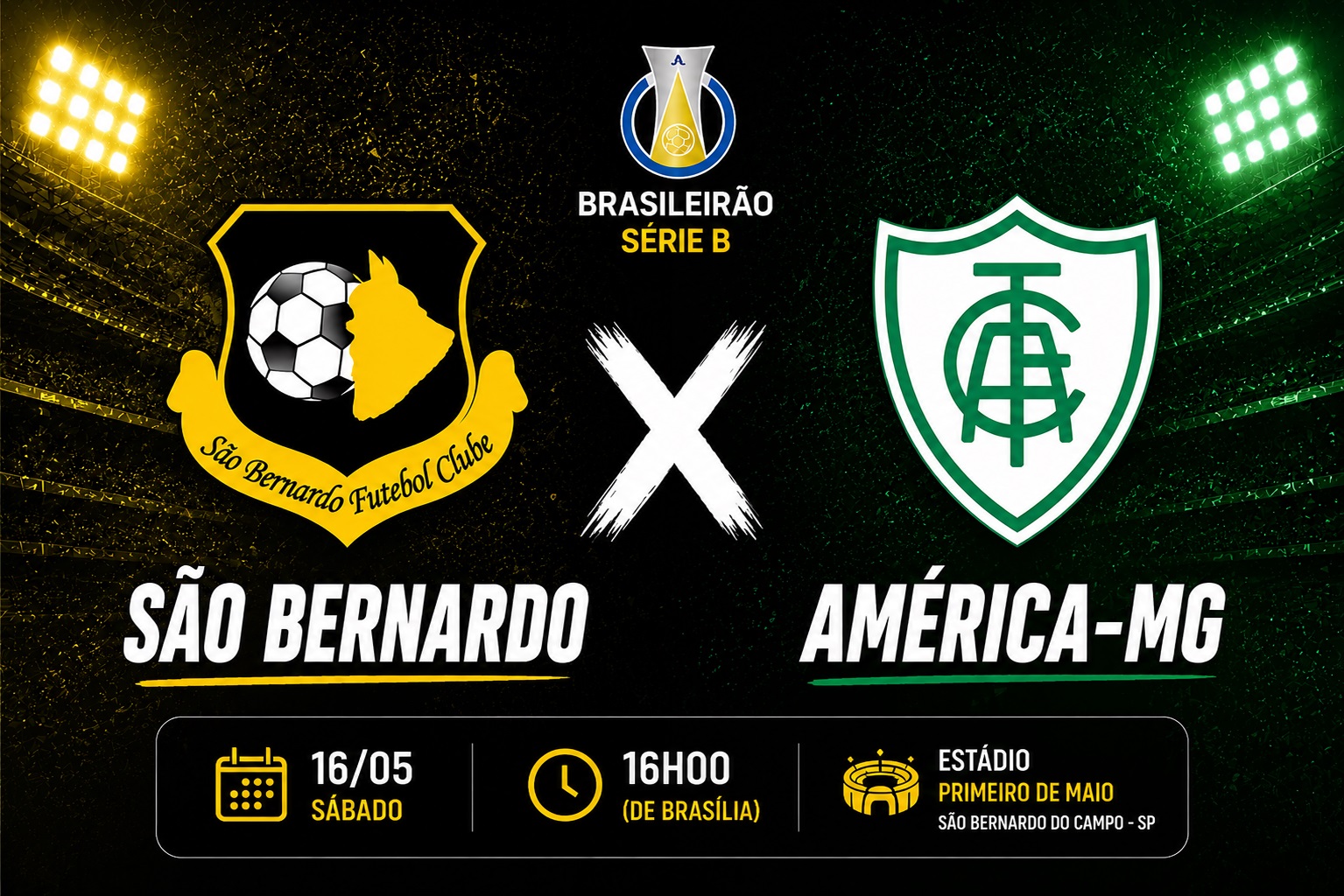 S&atilde;o Bernardo x Am&eacute;rica-MG: onde assistir, hor&aacute;rio e escala&ccedil;&otilde;es pela S&eacute;rie B