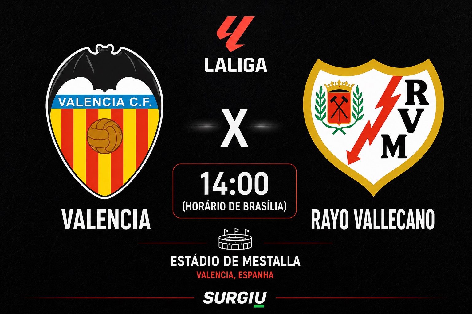 Valencia x Rayo Vallecano: onde assistir, hor&aacute;rio e escala&ccedil;&otilde;es pela La Liga