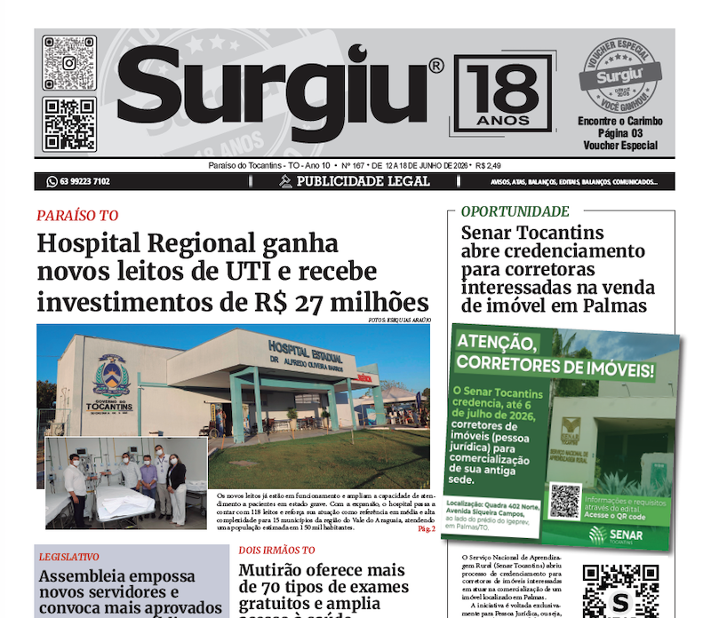 Surgiu n&ordm; 167 &ndash; 18/06/2026