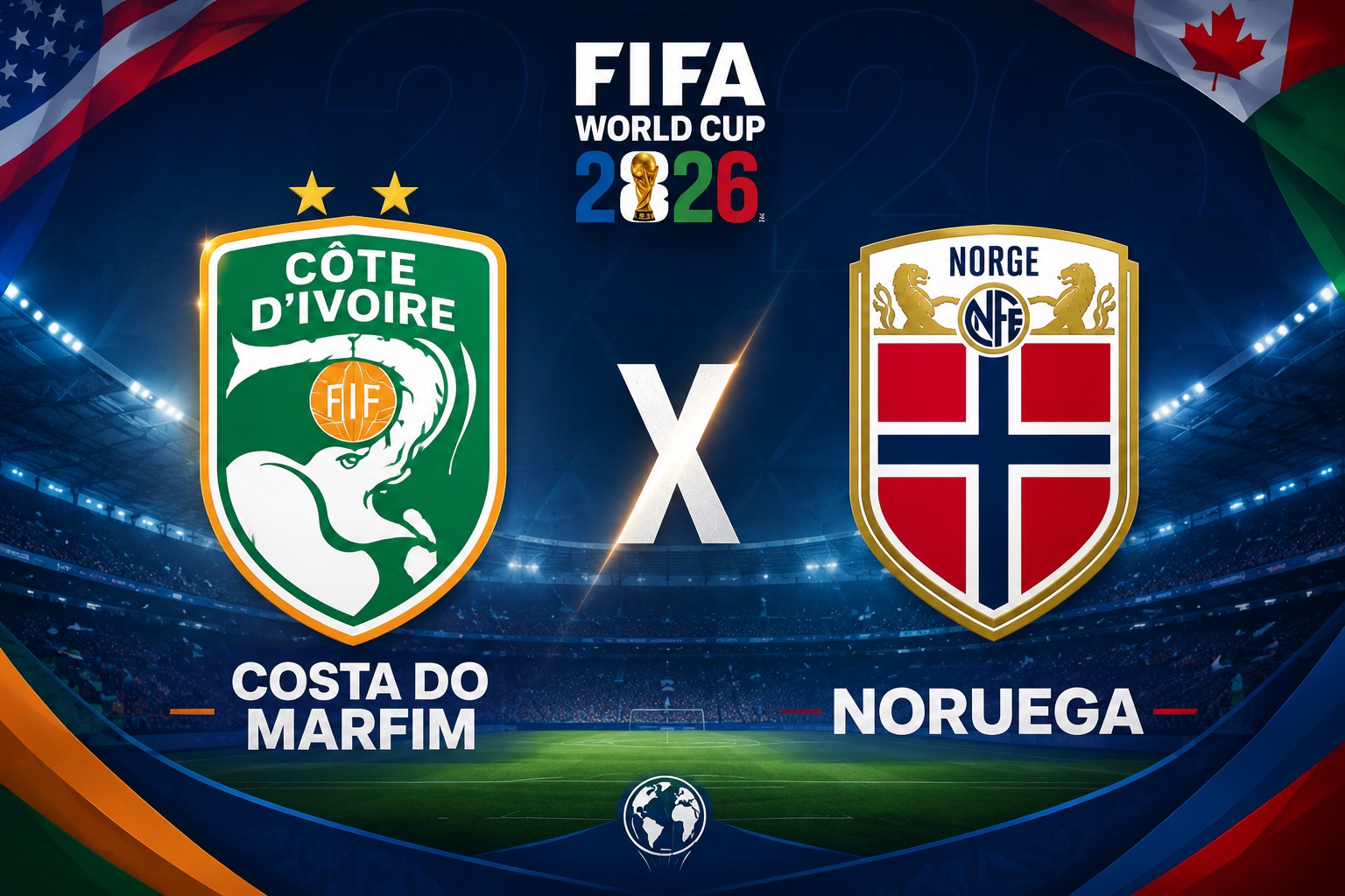 Costa do Marfim x Noruega: onde assistir ao vivo, hor&aacute;rio, escala&ccedil;&otilde;es