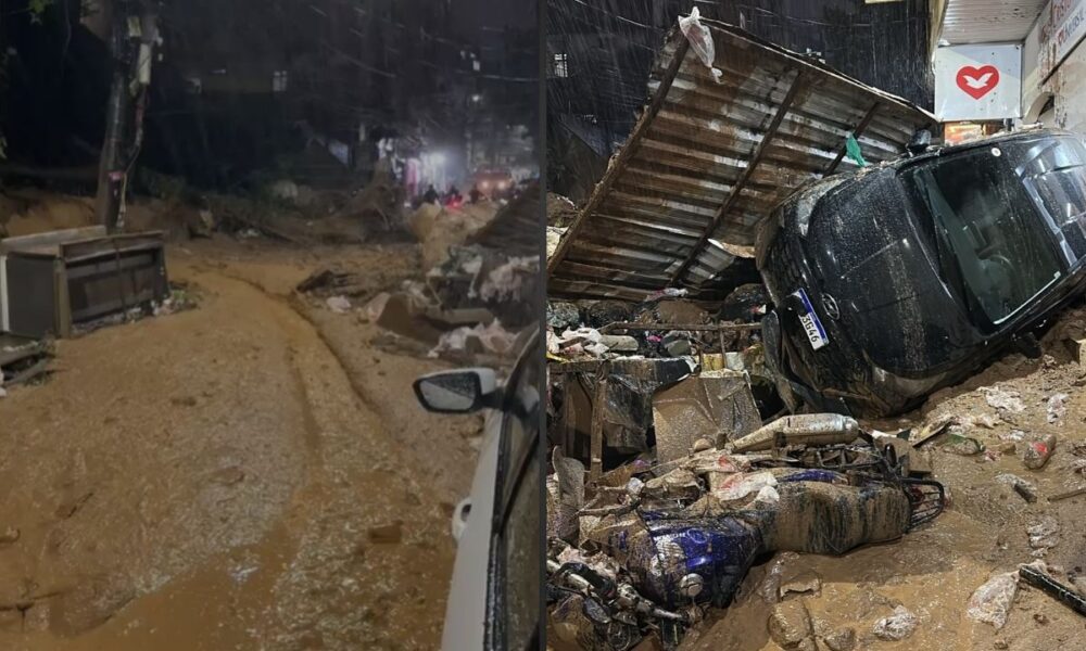 Deslizamento de terra na Rocinha causa tens&atilde;o, deixa ruas cobertas por lama e atinge ve&iacute;culos