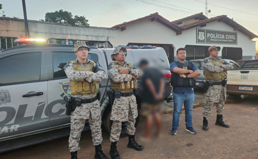 For&ccedil;as de Seguran&ccedil;a prendem em Campos Lindos homem foragido por tentativa de homic&iacute;dio em Aragua&iacute;na (TO)