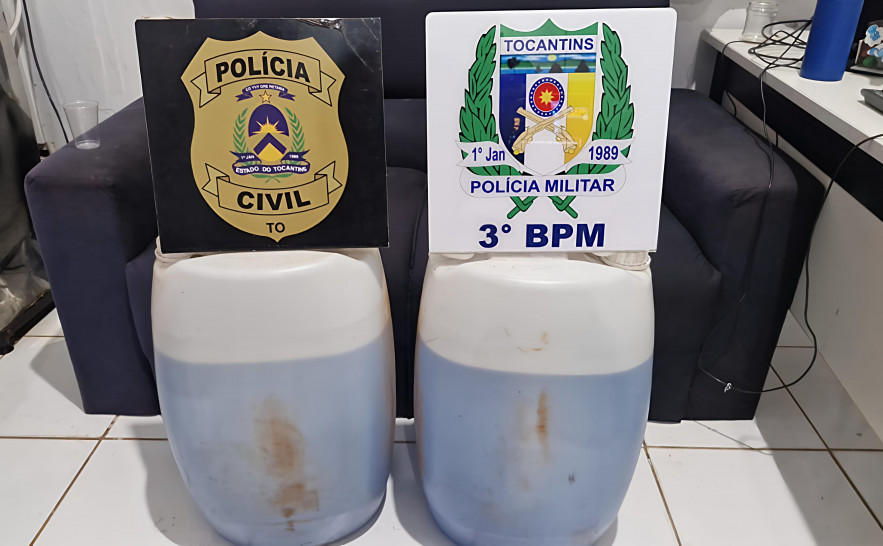 For&ccedil;as de seguran&ccedil;a apreendem combust&iacute;vel com caracter&iacute;sticas de querosene de avia&ccedil;&atilde;o em &aacute;rea de mata em Pedro Afonso (TO)