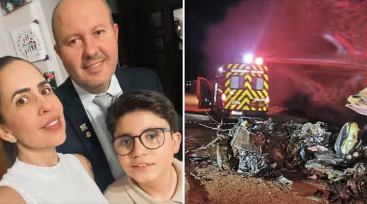 Vereador, esposa e filho de 12 anos morrem em grave acidente com caminh&atilde;o em Goi&aacute;s