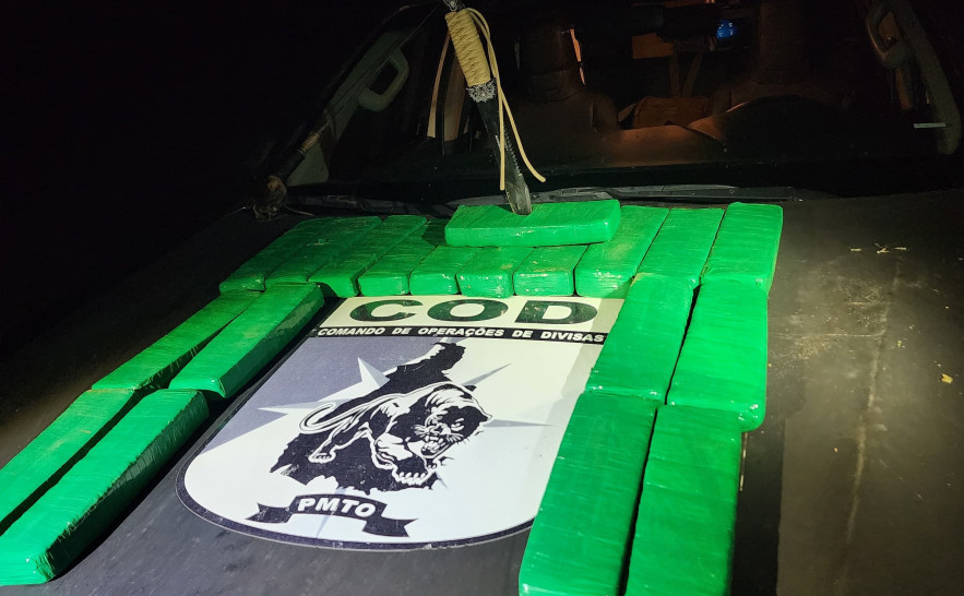 Pol&iacute;cia Militar encontra 19 tabletes de maconha escondidos em &aacute;rea de mata no Tocantins